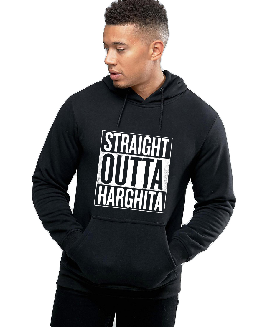 Hanorac Barbati Negru - Straight Outta Harghita - CATEGORIE